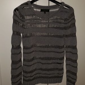 Rag & Bone sheer ribbed grey sweater Sm